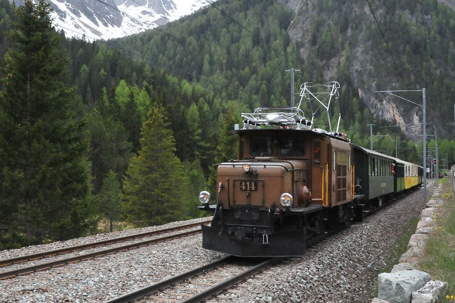2019.06.11 RhB Ge 6-6 I 414 Albulabahn Krokodil Bahnfest Bergün (40)